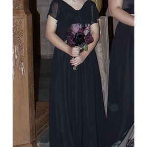 Black formal junior bridesmaid dress